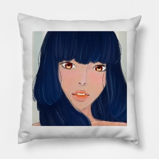 Illustration Girl Portrait Pillow
