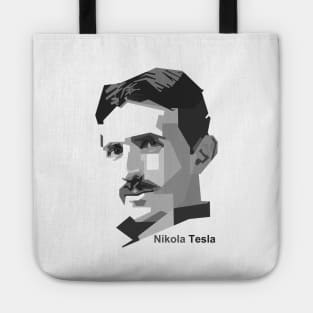 Nikola Tesla Grayscale Art Tote