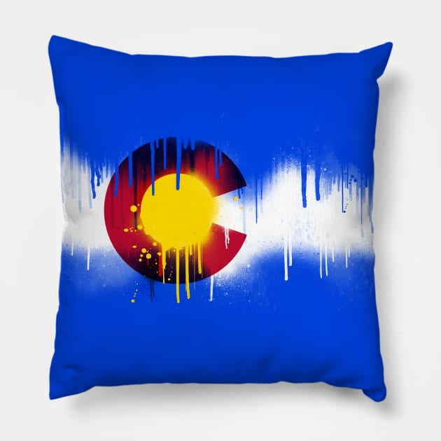 Drippy Colorado State Flag Pillow by That5280Lady