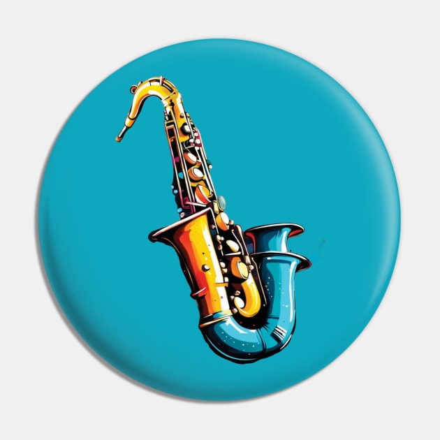 colorful saxophone Pin by mdr design