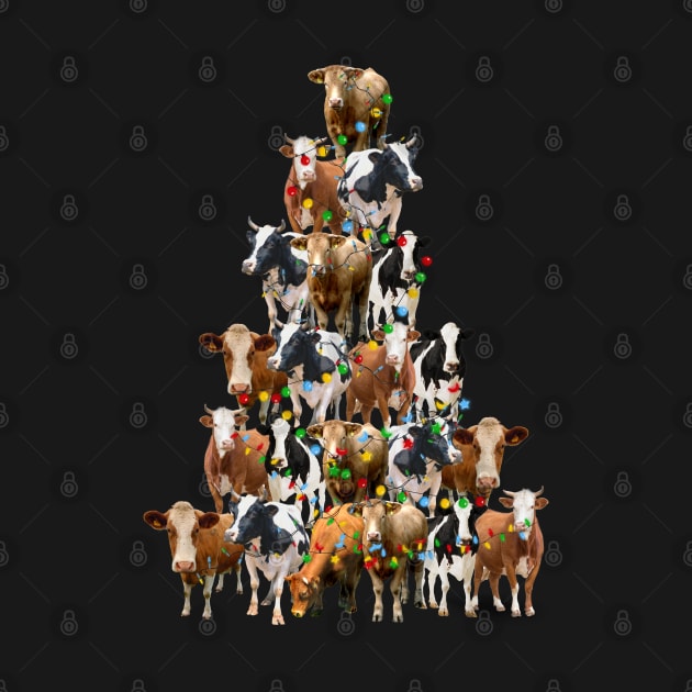 Funny Christmas Cows Tree by reginaturner