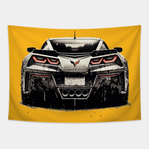 Chevrolet Corvette Tapestry by Vehicles-Art