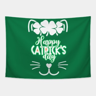 Happy St Catrick's Day | Cute Cat Face Tapestry