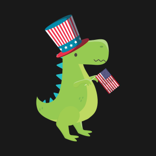 4th of July USA T-rex T-Shirt