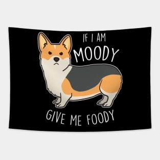 Red-Headed Tricolor Corgi Moody Foody Tapestry