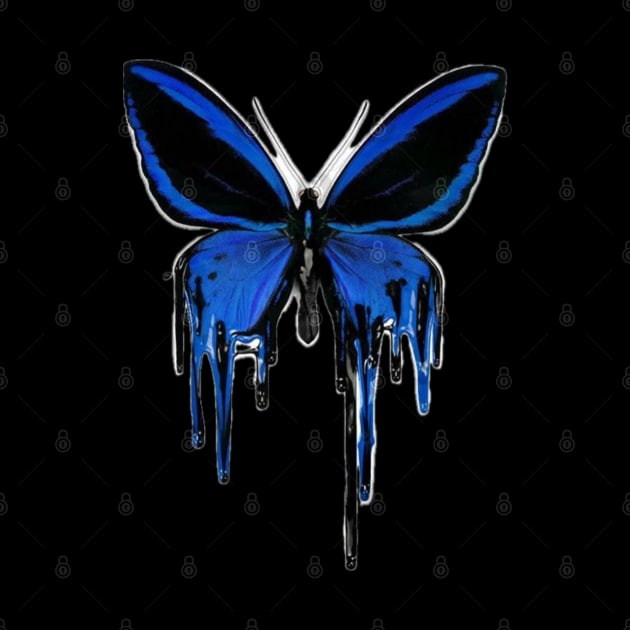 Butterfly Blue Drip by aleajsstuff