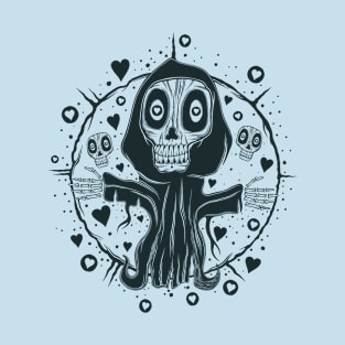 Dark Heart Skeleton Reaper T-Shirt