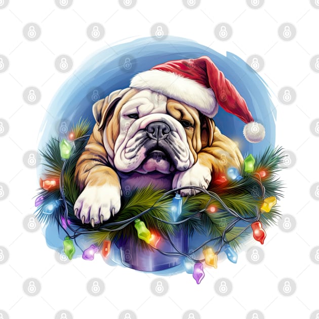 Lazy Bulldog at Christmas by Chromatic Fusion Studio