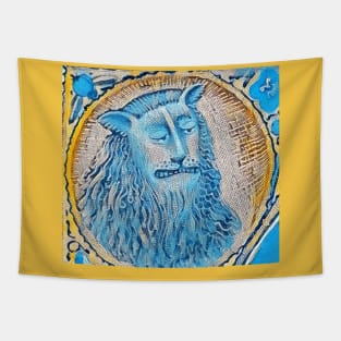 Suffering Medieval Lion Tapestry