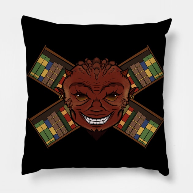 Devil's Librarian (no caption) Pillow by RampArt