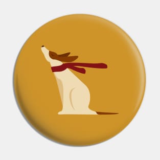 Standing dog wearing a cute scarf Pin