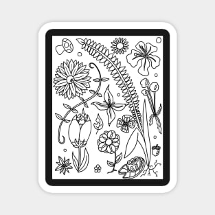 Flowery Coloring Page Magnet