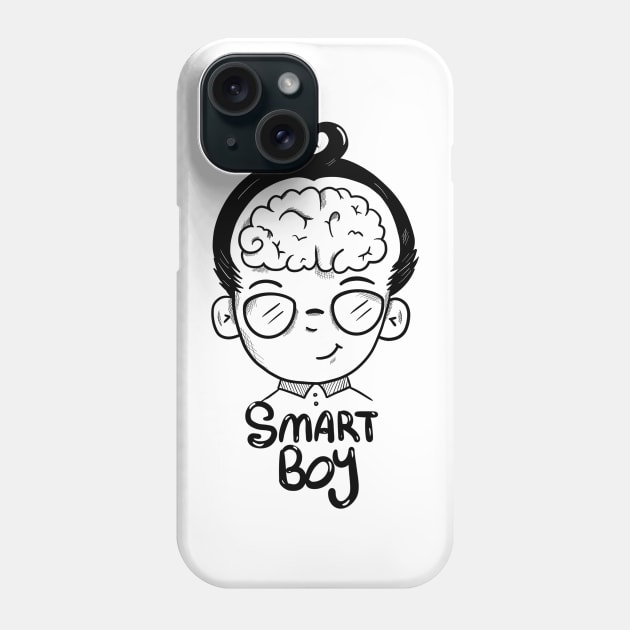 smart boy t shirt , brain boy t shirt , boy gift Phone Case by EmanLotfi