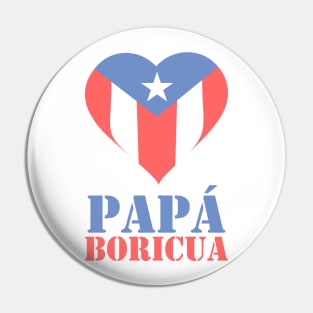 Boricua Dad Puerto Rican Flag Fathers Day Pin
