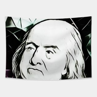 Jeremy Bentham Black and White Portrait | Jeremy Bentham Artwork 3 Tapestry