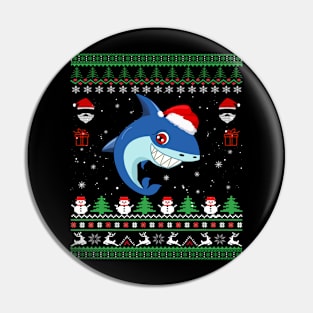 ugly christmas sweater Shark Pin