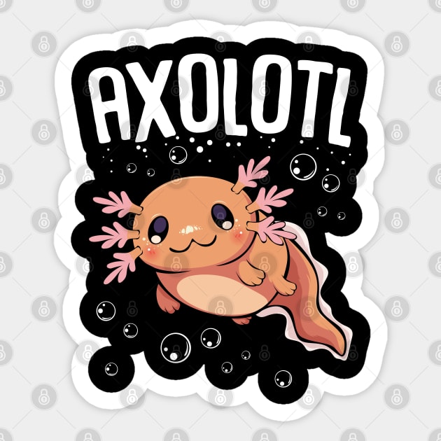 Axolotl Sticker, Cute Axolotl Stickers, Axolotl Gifts, Kawaii