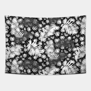 Black and White Animal Print Palms Tapestry