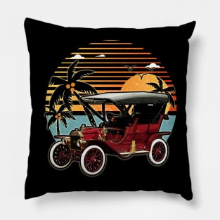 Ford Model T 1908 car sunset Pillow