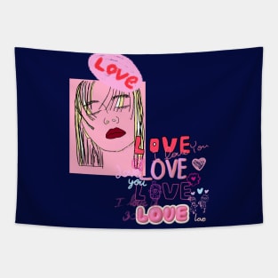 I LOVE PINK, LOVE YOURSELF Tapestry