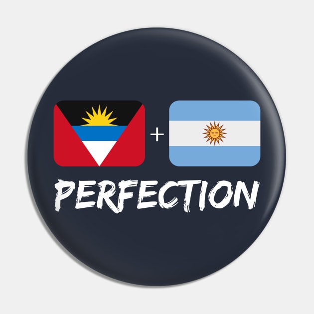 Antigua And Argentina Perfect Mix Flag Heritage Gift Pin by Just Rep It!!