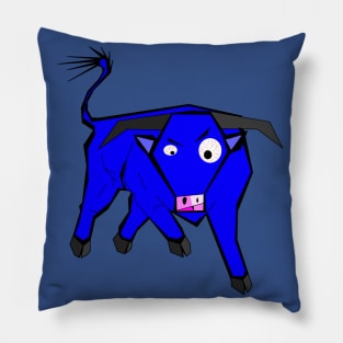 Blue bull Pillow