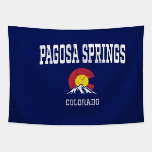 Pagosa Springs Colorado CO Vintage Athletic Mountains Tapestry