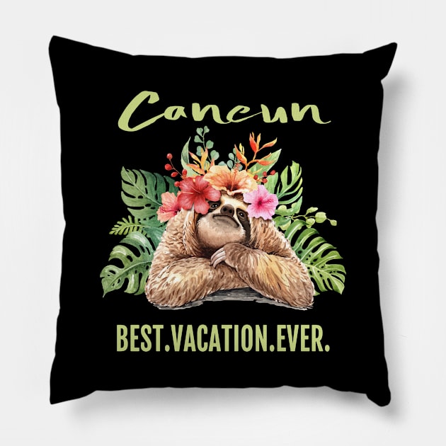 Cancun Best Vacation Ever Souvenir Gift Pillow by grendelfly73