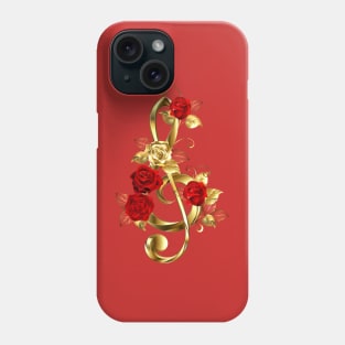 Musical Key with Roses Phone Case