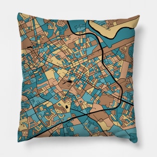 Kitchener Map Pattern in Mid Century Pastel Pillow