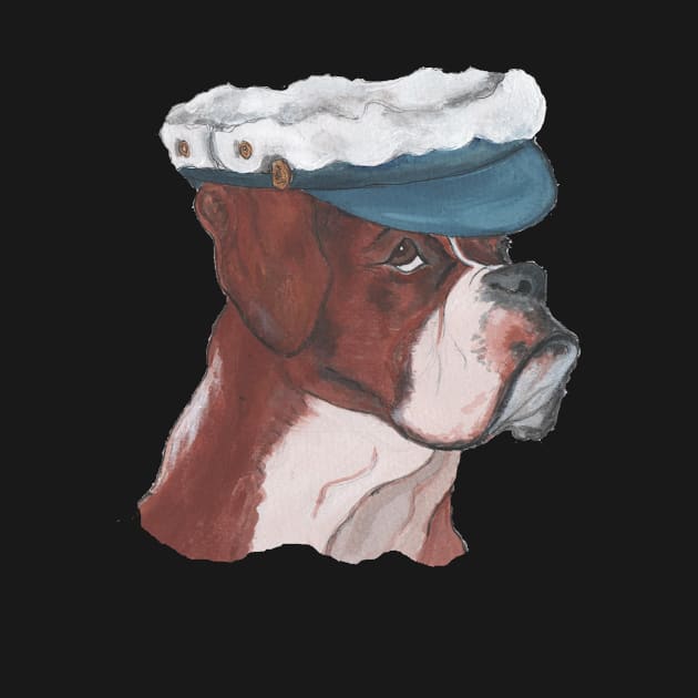 BOXER DOG wearing hat by Annie18c