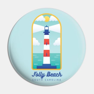 Folly Beach Morris Island Lighthouse Tourist Souvenir Pin