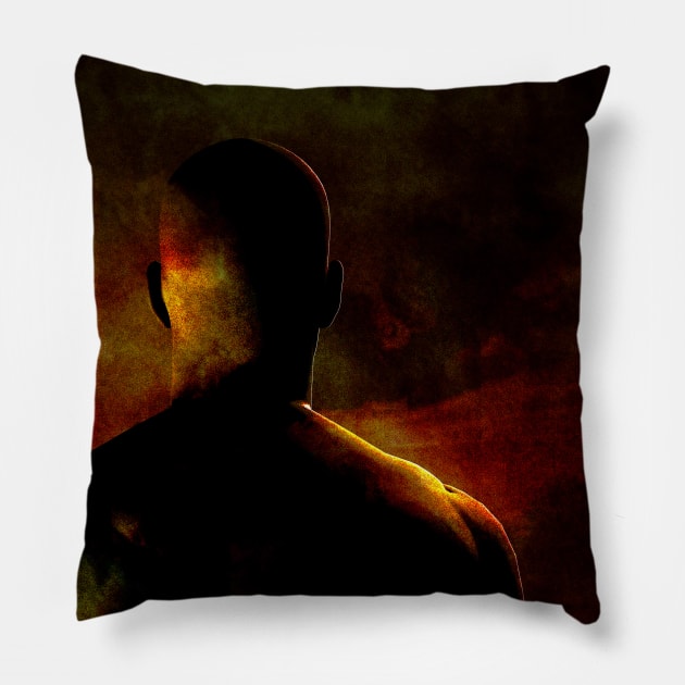 Man in Darkness Pillow by rolffimages