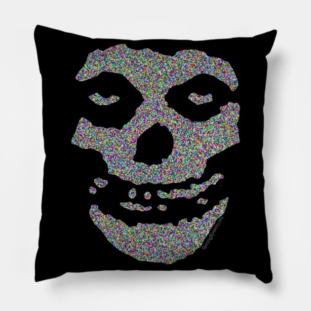 The Crimson Ghost Skull - Static Pillow by RainingSpiders