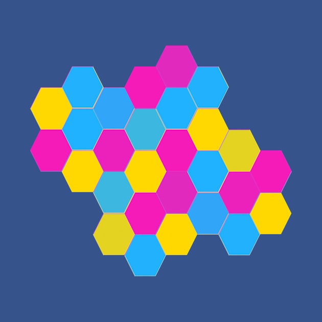 Pan Pride Clustered Hexagons by VernenInk