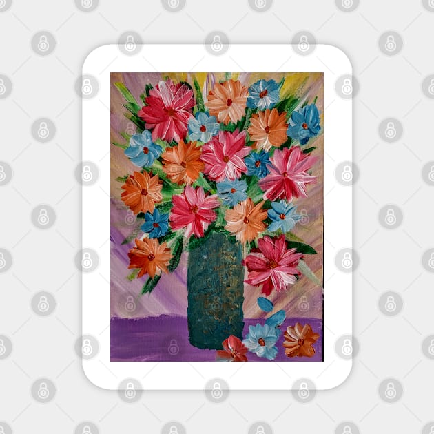 Some fun bright flowers to cheers up Magnet by kkartwork