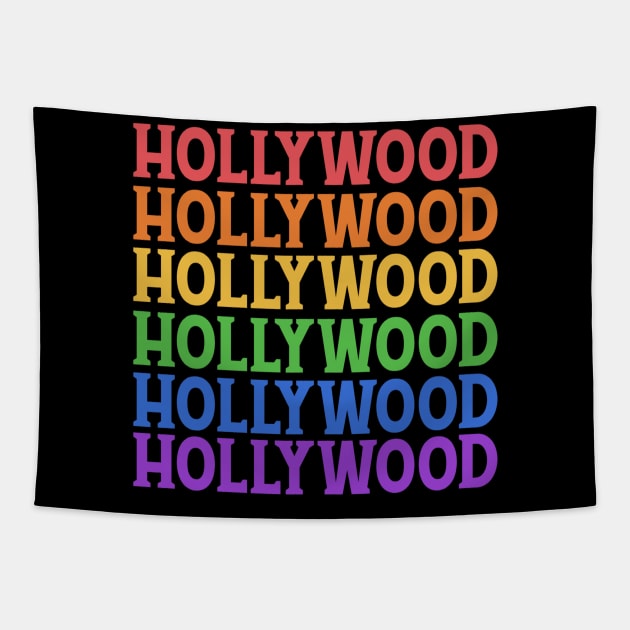 HOLLYWOOD COLORFUL CITY Tapestry by OlkiaArt