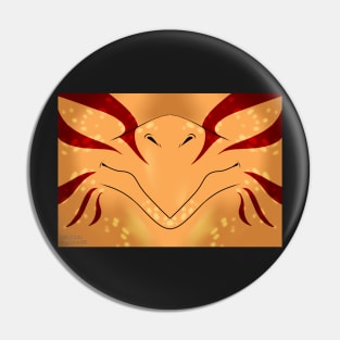 Gold with Red Stripes Dragon Mask Pin