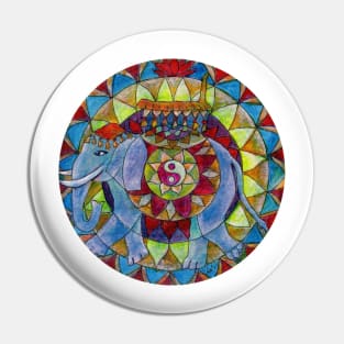 Tao elephant free-hand mandala Pin