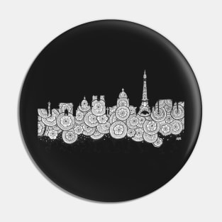 Paris Skyline Mandala Pin