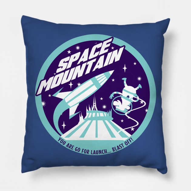 Space Mountain (blues) Pillow by brodiehbrockie