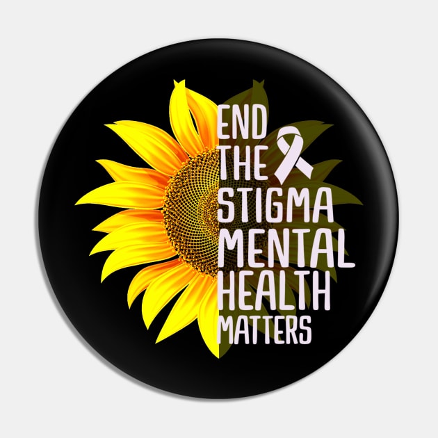 End The Stigma Mental Health Matters Mental Awareness Pin by urlowfur