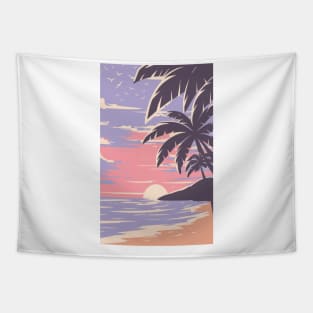 Sunset at the beach Tapestry