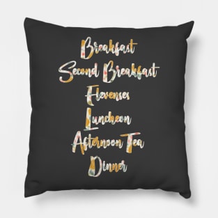 breakfast second breakfast elevenses luncheon afternoon tea dinner supper Pillow