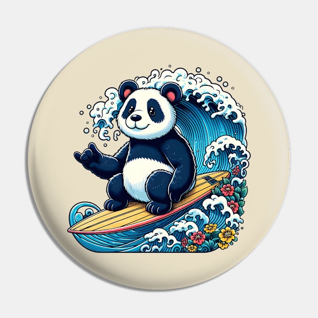 Surfing panda Pin by Japanese Fever