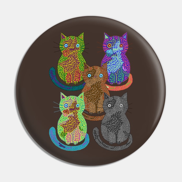 Calicos - Pop Art Style Pin by NightserFineArts