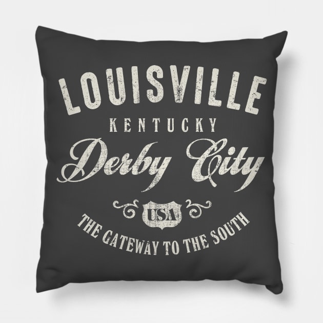 Louisville Kentucky Derby City Vintage Pillow by Designkix