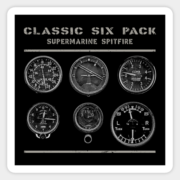 Cockpit Instruments Six Pack Spitfire aircraft WW2 - Six Pack - Sticker ...