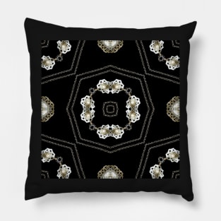 Black and White Geometric Fashion Print inspired by Beadwork Pillow