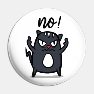 middle finger maniac cat says no Pin